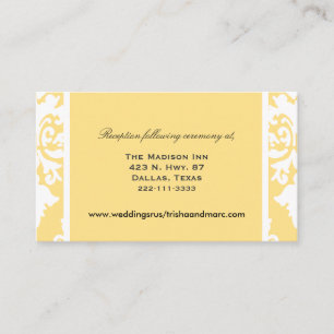 Cartes de boîtier mariage damassé jaune et blanc