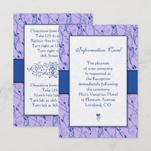 Cartes de boîtier Mariage Monogram Royal Blue Lila