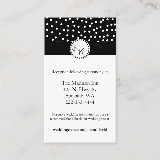 Cartes de boîtier Mariage noir et blanc élégant (Devant)