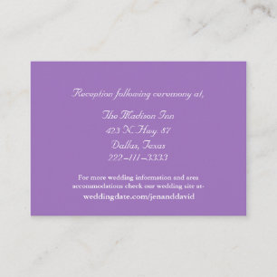 Cartes de boîtier Mauve et White Mariage