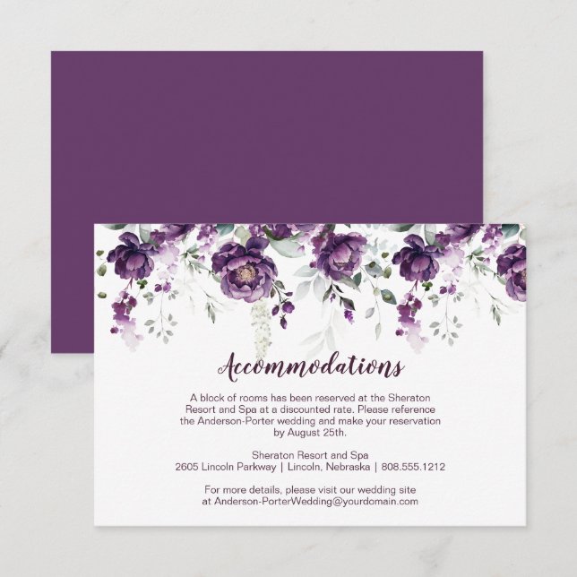 Cartes de boîtier pour pivoines violettes foncées (Devant / Derrière)