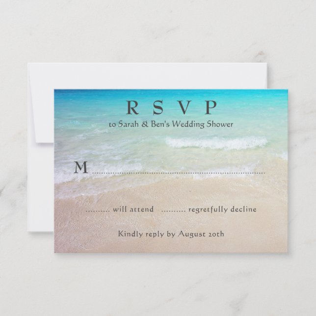 Cartes de boîtier RSVP pour événement tropical (Devant)