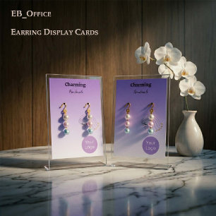 Cartes de boucles d'oreilles avec des couleurs vio