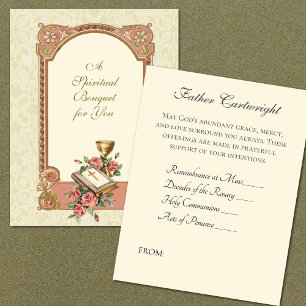 Cartes de bouquet spirituel de prêtre catholique