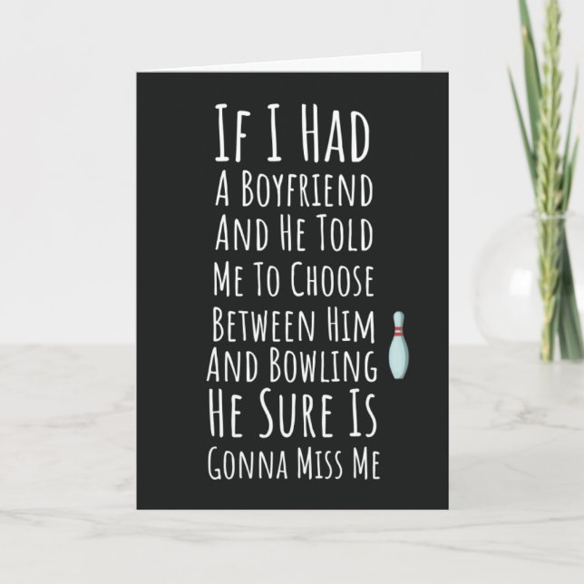 Cartes de bowling amusantes pour femmes quilles hu (Devant)