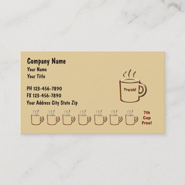 Cartes de Businss de café (Devant)