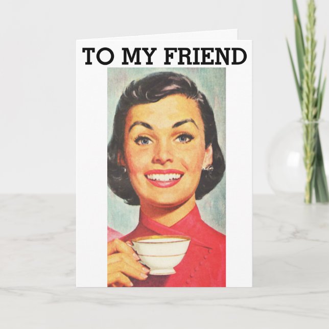 CARTES DE CAFÉ POUR AMITIÉ FEMME RETRO (Devant)