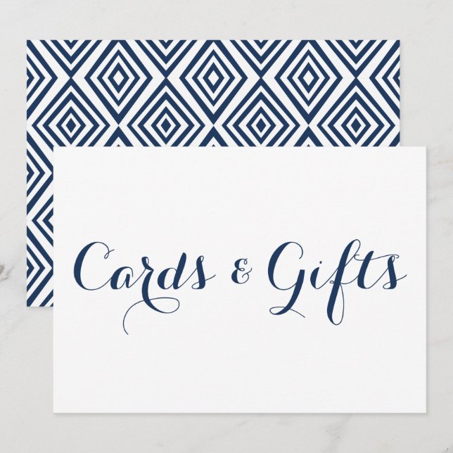 Cartes de calligraphie moderne Navy et cadeaux de  (Devant / Derrière)