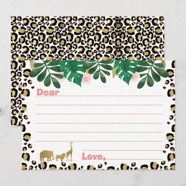 Cartes de Capsule Fille Safari Wild une fois (Devant / Derrière)