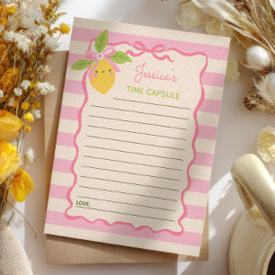 Cartes de capsule temporelle rose pour le 1er anni
