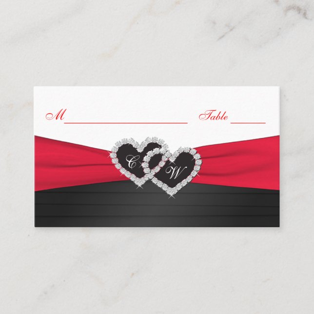 Cartes de carreaux en satin rouge et noir (Devant)