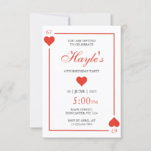 Cartes de casino Reine de Cœur 67e Anniversaire