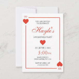 Cartes de casino Reine de Cœur 99e Anniversaire