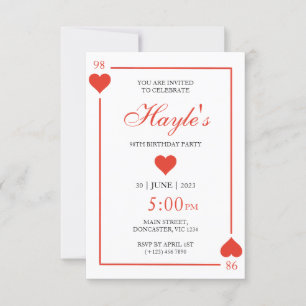 Cartes de casino Reine des Cœurs 98e Anniversaire