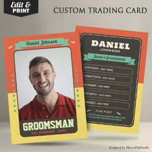 Cartes de chambre d'équipe personnalisées Groomsme