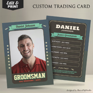 Cartes de chambre d'équipe personnalisées Groomsme