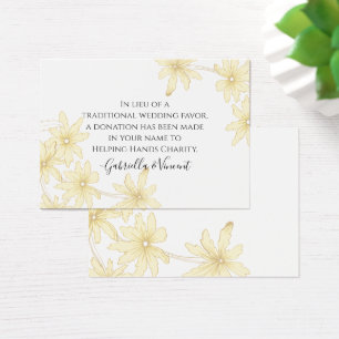 Cartes de charité Mariage pour marguerites jaunes