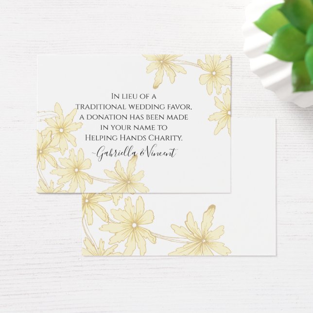 Cartes de charité Mariage pour marguerites jaunes  (Bureau)