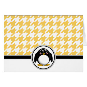 Cartes de chemise jaune et blanc pour pingouins ad