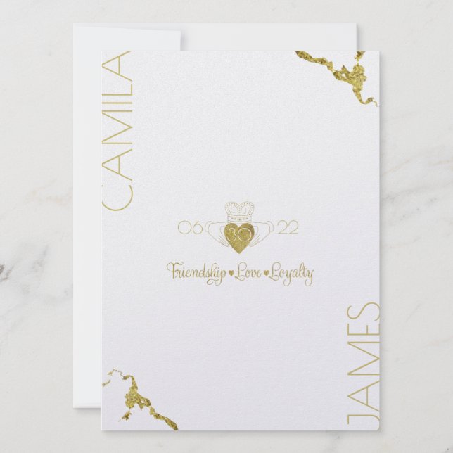 Cartes de Claddagh Monogramme (Dos)