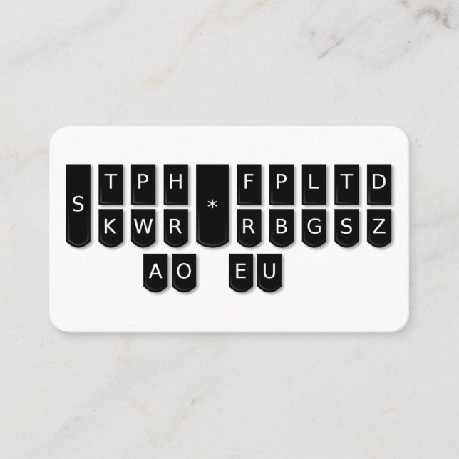 Cartes de clés noires de machine de Steno de (Devant)