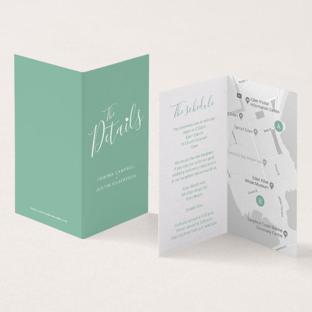 Cartes de clôture de vert de carte de programme (Inside and Outside)