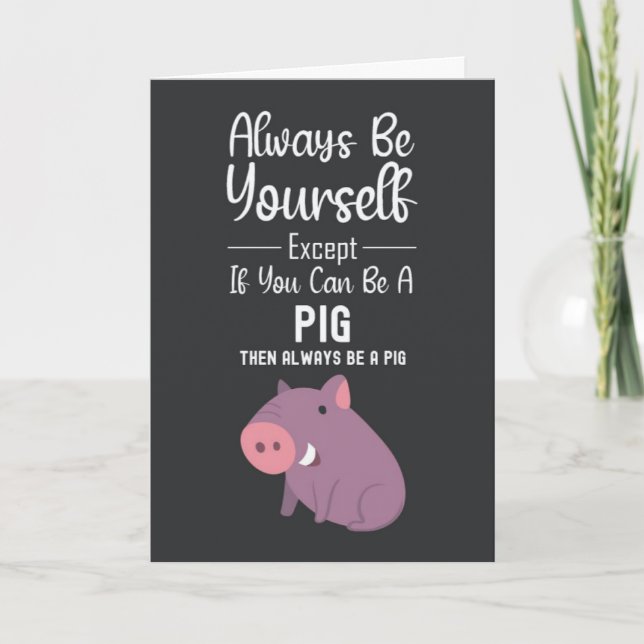 Cartes de cochon mignon humour drôle animal de fer (Devant)
