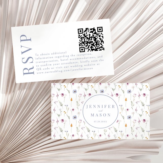 Cartes de code RSVP QR du mariage du fleur sauvage (Créateur téléchargé)