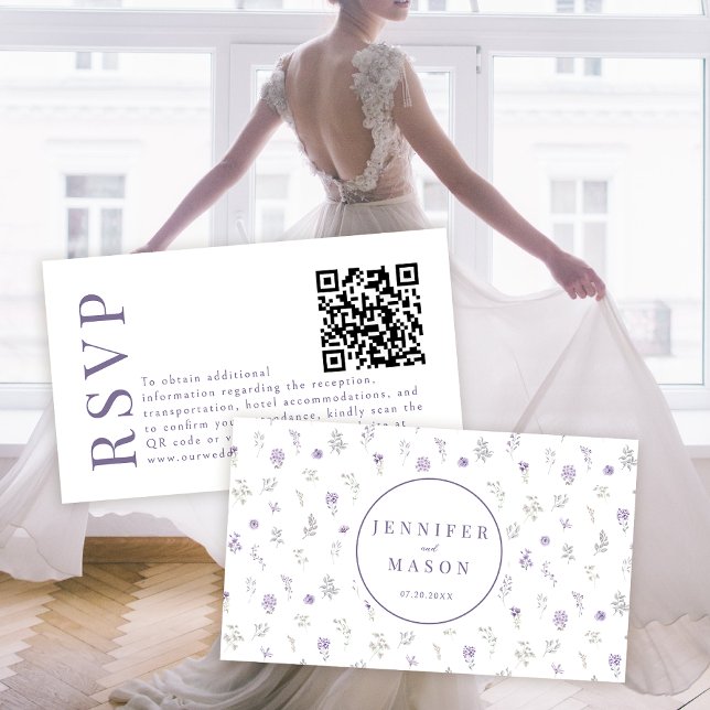 Cartes de code RSVP QR pour mariage fleuri de lava (Créateur téléchargé)