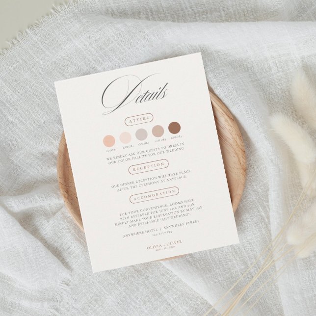 Cartes de code vestimentaire pour mariage chic (Créateur téléchargé)