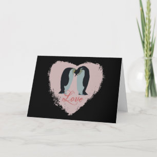 Cartes de coeur d'amour de pingouin