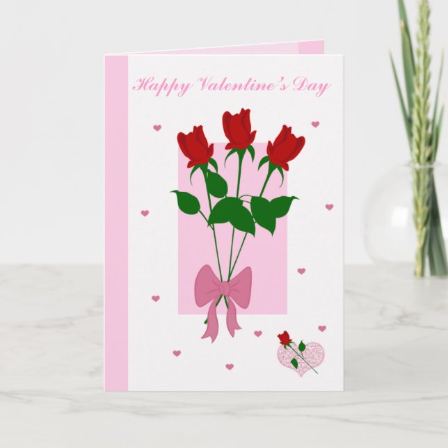 Cartes de coeur et de Rose pour la Saint-Valentin (Devant)