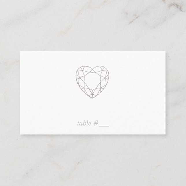 Cartes de coeur géométriques en argent - plat (Devant)