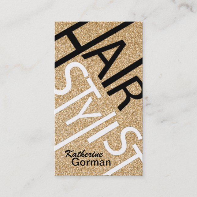 Cartes de coiffeur de parties scintillantes (Devant)