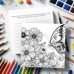 Cartes de coloriage papillon avec Journal