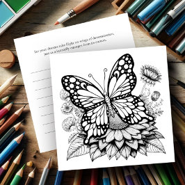 Cartes de coloriage papillon avec Journal