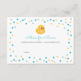 Cartes de conseil Baby shower| Canard en caoutchou