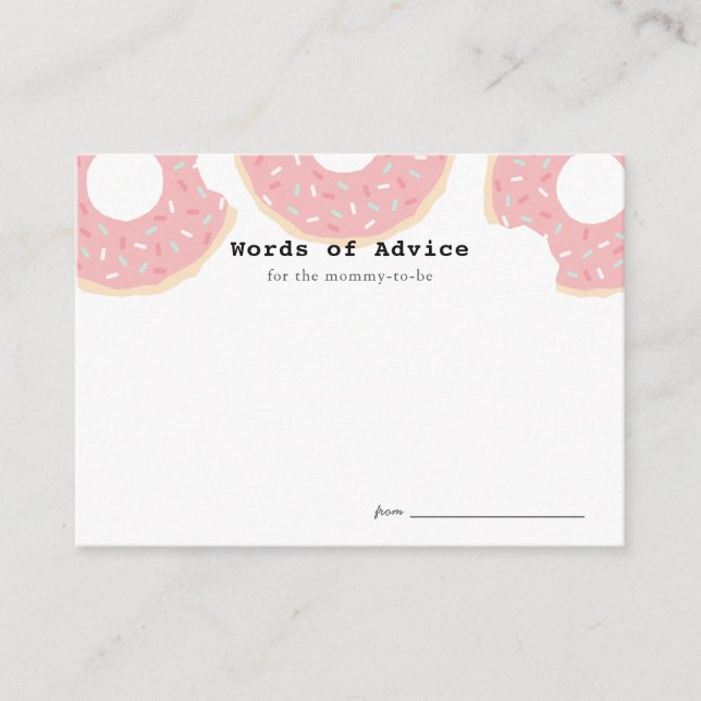 Cartes de conseil Baby shower de Donut rose (Devant)