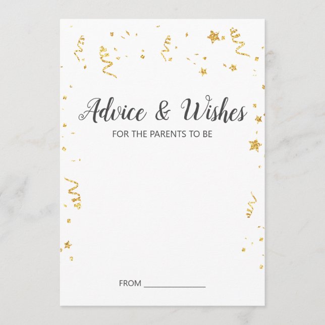 Cartes de conseil Baby shower Gold Celebration (Devant)