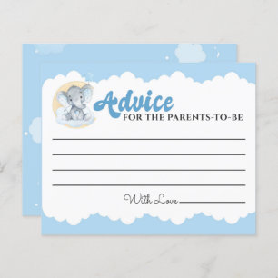 Cartes de conseil Blue Elephant Boy Baby shower
