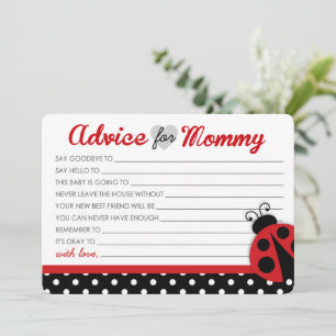Cartes de conseil de Baby shower Ladybug