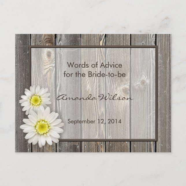 Cartes de conseil de Fête des mariées de marguerit (Devant)