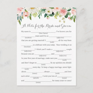 Cartes de conseil de mariage de fleur rose et
