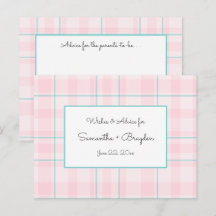 Cartes de conseil en Baby shower Turquoise rose