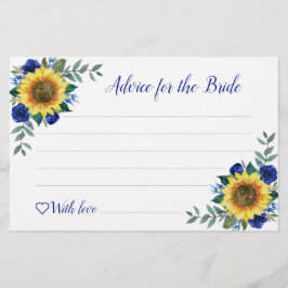 Cartes de conseil en Fête des mariées florale bleu