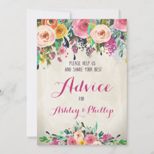 Cartes de conseil en Fêtes des mariées florales