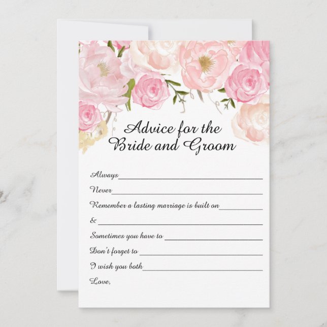 Cartes de conseil en Fêtes des mariées florales (Devant)