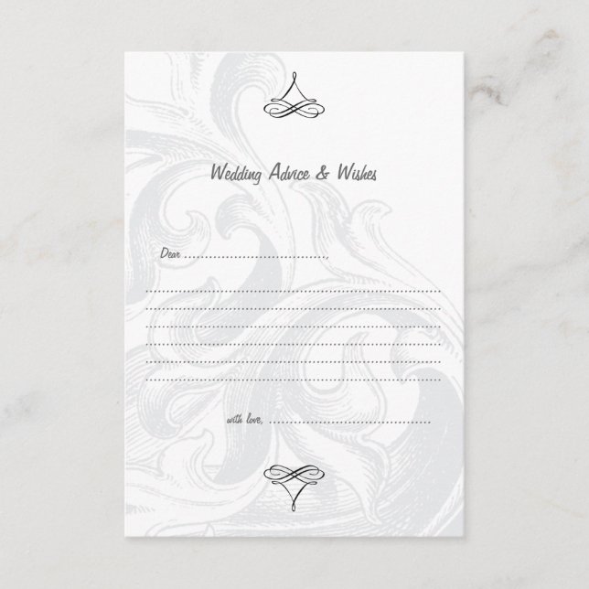 Cartes de conseil Mariage de défilement élégant (Devant)