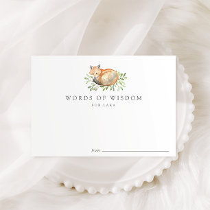 Cartes de conseil pour Baby showers Woodland Fox