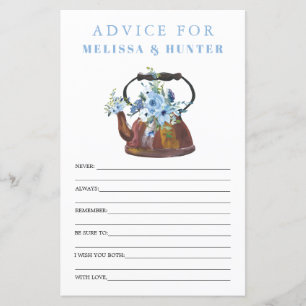 Cartes de conseil pour la fête du thé Dusty Blue